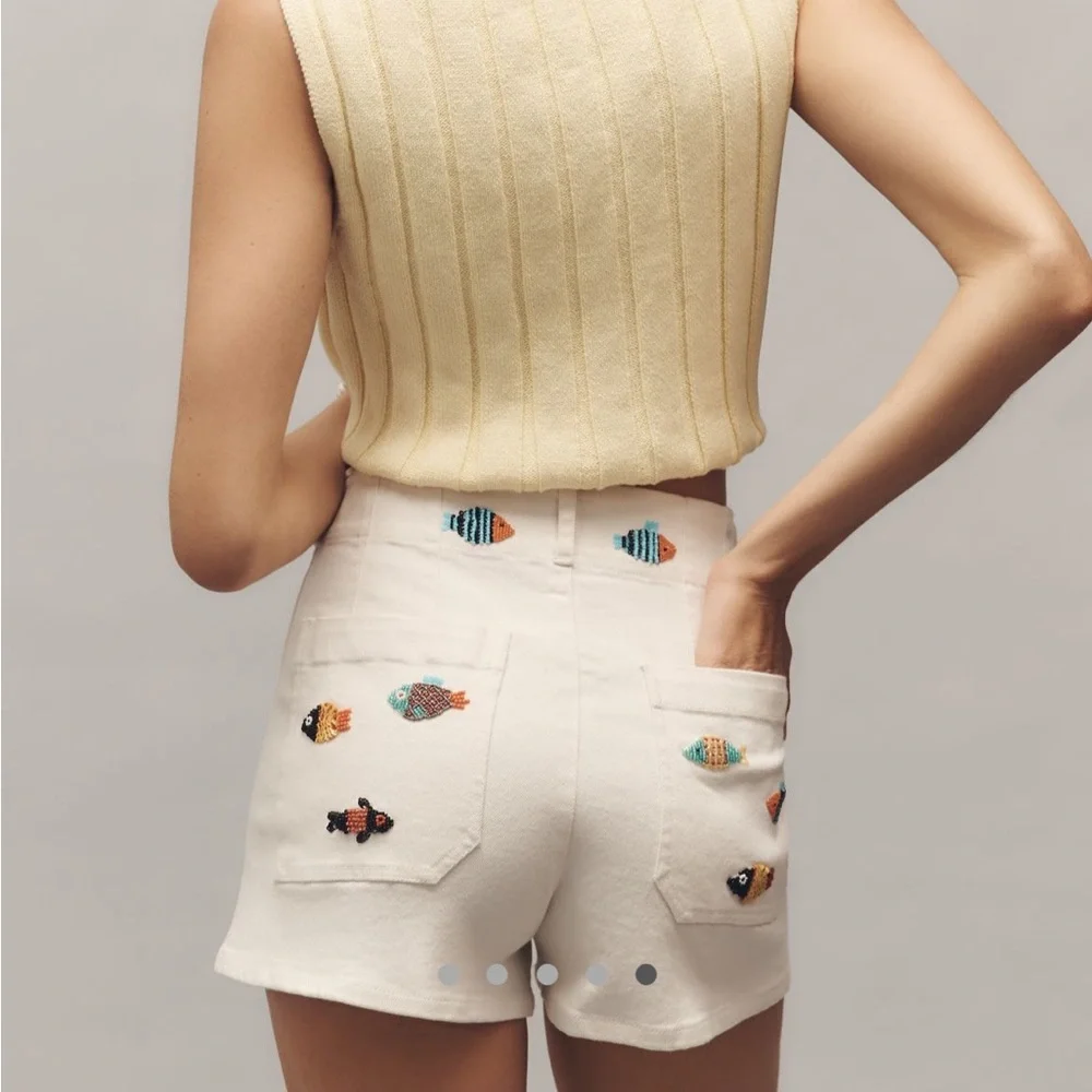 Anthropologie The Colette Beaded Icon Shorts by Maeve - Picture 3 of 6